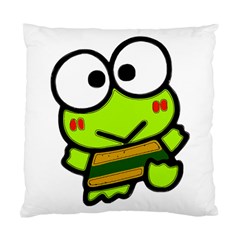 Frog Green Big Eye Face Smile Standard Cushion Case (one Side)