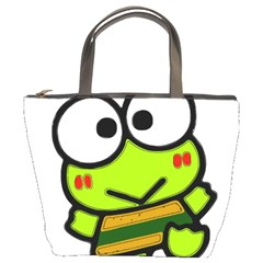 Frog Green Big Eye Face Smile Bucket Bags