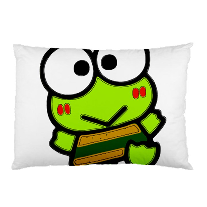 Frog Green Big Eye Face Smile Pillow Case