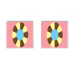 Garage Door Quilts Flower Line Cufflinks (square)