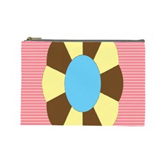 Garage Door Quilts Flower Line Cosmetic Bag (large) 