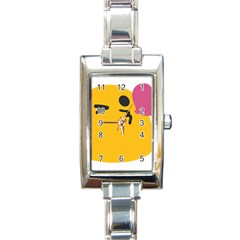 Happy Heart Love Face Emoji Rectangle Italian Charm Watch