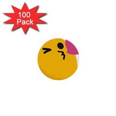 Happy Heart Love Face Emoji 1  Mini Buttons (100 pack) 