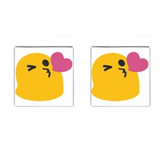 Happy Heart Love Face Emoji Cufflinks (Square)