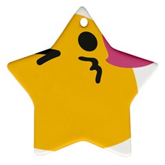 Happy Heart Love Face Emoji Star Ornament (Two Sides)