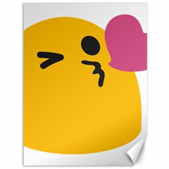 Happy Heart Love Face Emoji Canvas 36  X 48   by Alisyart