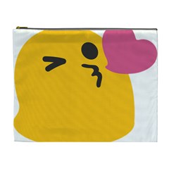 Happy Heart Love Face Emoji Cosmetic Bag (xl)