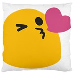 Happy Heart Love Face Emoji Large Flano Cushion Case (Two Sides) Front