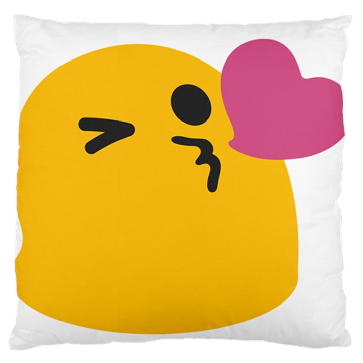 Happy Heart Love Face Emoji Large Flano Cushion Case (Two Sides)