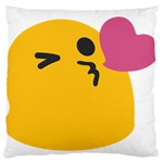 Happy Heart Love Face Emoji Large Flano Cushion Case (Two Sides) Back