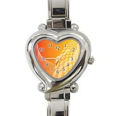 Abstract Orange Background Heart Italian Charm Watch by Simbadda