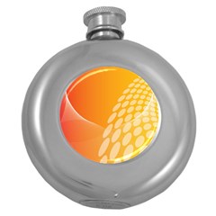 Abstract Orange Background Round Hip Flask (5 Oz)