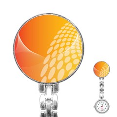 Abstract Orange Background Stainless Steel Nurses Watch by Simbadda