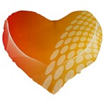 Abstract Orange Background Large 19  Premium Flano Heart Shape Cushions Front