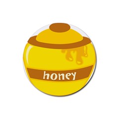 Honet Bee Sweet Yellow Rubber Coaster (round)  by Alisyart