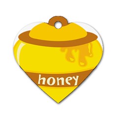 Honet Bee Sweet Yellow Dog Tag Heart (one Side) by Alisyart