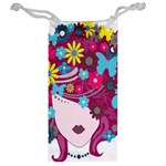 Floral Butterfly Hair Woman Jewelry Bag Back