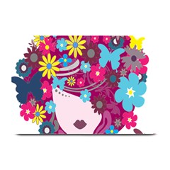 Floral Butterfly Hair Woman Plate Mats