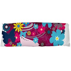 Floral Butterfly Hair Woman Body Pillow Case (dakimakura)