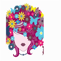 Floral Butterfly Hair Woman Large Garden Flag (two Sides)