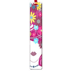 Floral Butterfly Hair Woman Large Book Marks