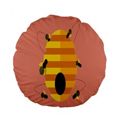 Honeycomb Wasp Standard 15  Premium Round Cushions