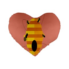 Honeycomb Wasp Standard 16  Premium Heart Shape Cushions by Alisyart