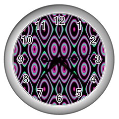Colorful Seamless Pattern Vibrant Pattern Wall Clocks (silver) 