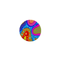 Hand Painted Digital Doodle Abstract Pattern 1  Mini Magnets by Simbadda