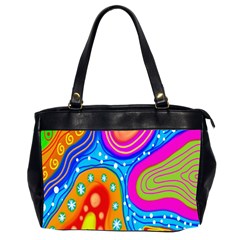 Hand Painted Digital Doodle Abstract Pattern Office Handbags (2 Sides)  by Simbadda