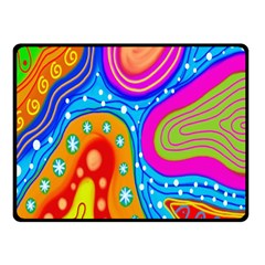 Hand Painted Digital Doodle Abstract Pattern Double Sided Fleece Blanket (small)  by Simbadda