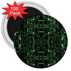 An Overly Large Geometric Representation Of A Circuit Board 3  Magnets (100 Pack) by Simbadda