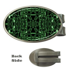 An Overly Large Geometric Representation Of A Circuit Board Money Clips (oval)  by Simbadda