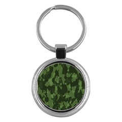 Camouflage Green Army Texture Key Chains (round) 