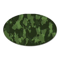 Camouflage Green Army Texture Oval Magnet