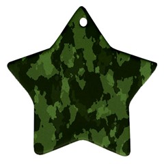 Camouflage Green Army Texture Star Ornament (two Sides)
