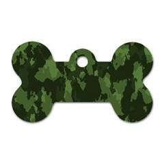 Camouflage Green Army Texture Dog Tag Bone (one Side) by Simbadda