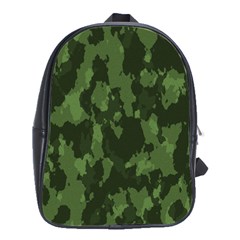 Camouflage Green Army Texture School Bags(large)  by Simbadda