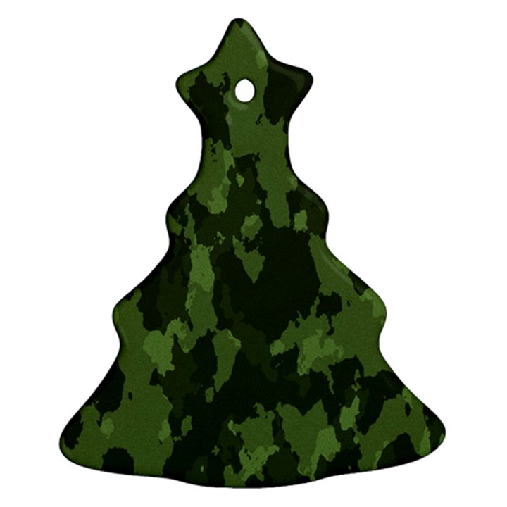 Camouflage Green Army Texture Ornament (Christmas Tree) 