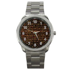 Pixel Pattern Colorful And Glowing Pixelated Sport Metal Watch by Simbadda