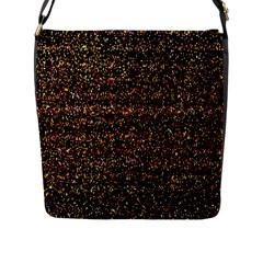 Pixel Pattern Colorful And Glowing Pixelated Flap Messenger Bag (l) 