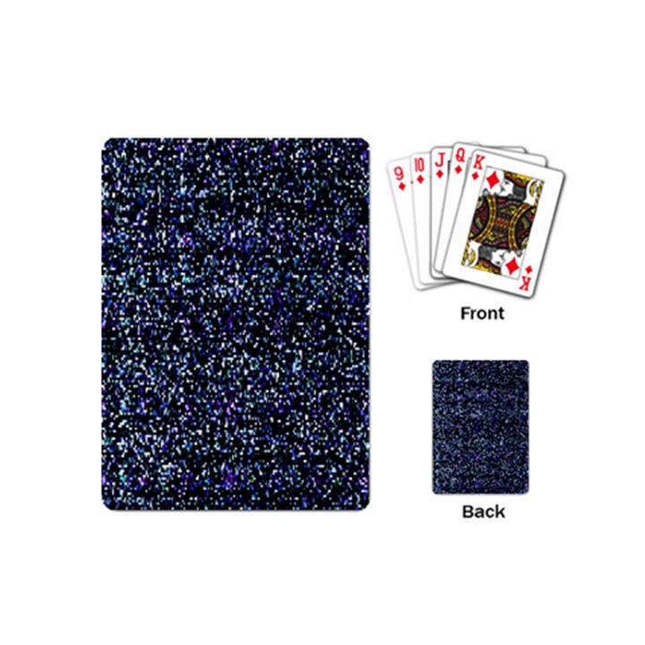 Pixel Colorful And Glowing Pixelated Pattern Playing Cards (Mini) 
