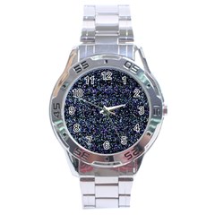 Pixel Colorful And Glowing Pixelated Pattern Stainless Steel Analogue Watch by Simbadda