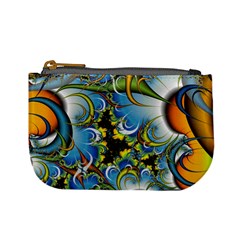 Fractal Background With Abstract Streak Shape Mini Coin Purses