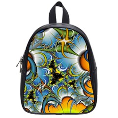 Fractal Background With Abstract Streak Shape School Bags (small)  by Simbadda