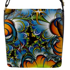 Fractal Background With Abstract Streak Shape Flap Messenger Bag (s) by Simbadda