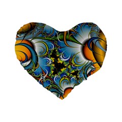 Fractal Background With Abstract Streak Shape Standard 16  Premium Flano Heart Shape Cushions by Simbadda