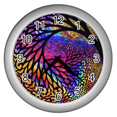 3d Fractal Mandelbulb Wall Clocks (silver) 