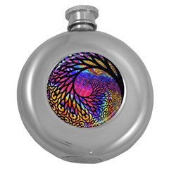 3d Fractal Mandelbulb Round Hip Flask (5 Oz) by Simbadda