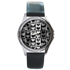 Pattern Round Metal Watch